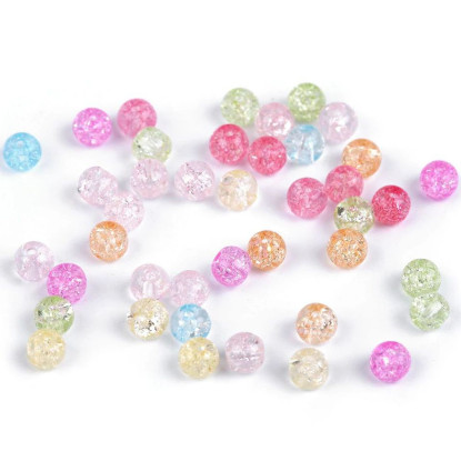 Cracked crystal synthetic mineral Ø4 mm - Color: multicolor (20 pieces)