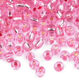 Glass seed beads 6/0 with 4mm extension (10 grams) - Color: rose