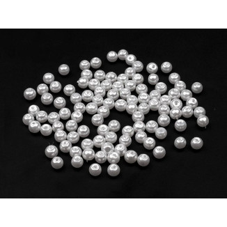 Glass waxed beads Ø4mm ( 10 grams ) - Color: white