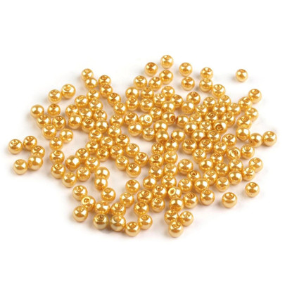 Glass waxed beads Ø4mm ( 10 grams ) - Color: gold