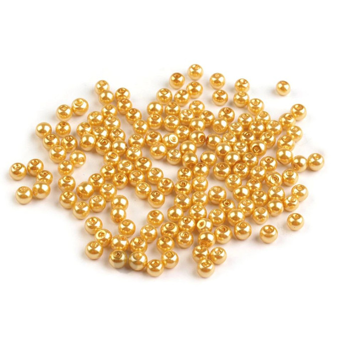 Glass waxed beads Ø4mm ( 10 grams ) - Color: gold