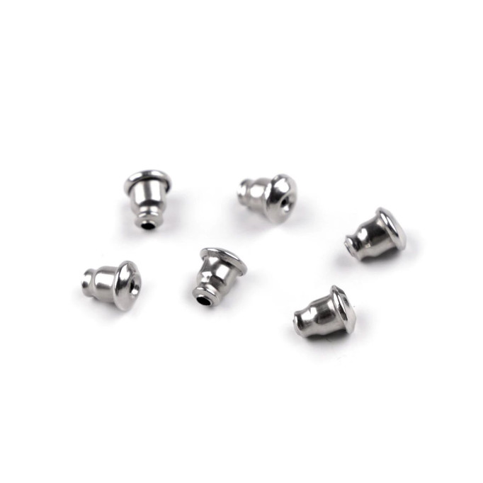 Stainless steel earring stopper 5x6 mm / Color: platinum