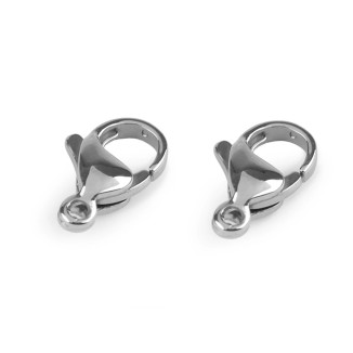 Stainless steel snap hook 6x10 mm / Color: platinum