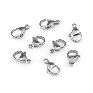 Stainless steel snap hook 6x10 mm / Color: platinum