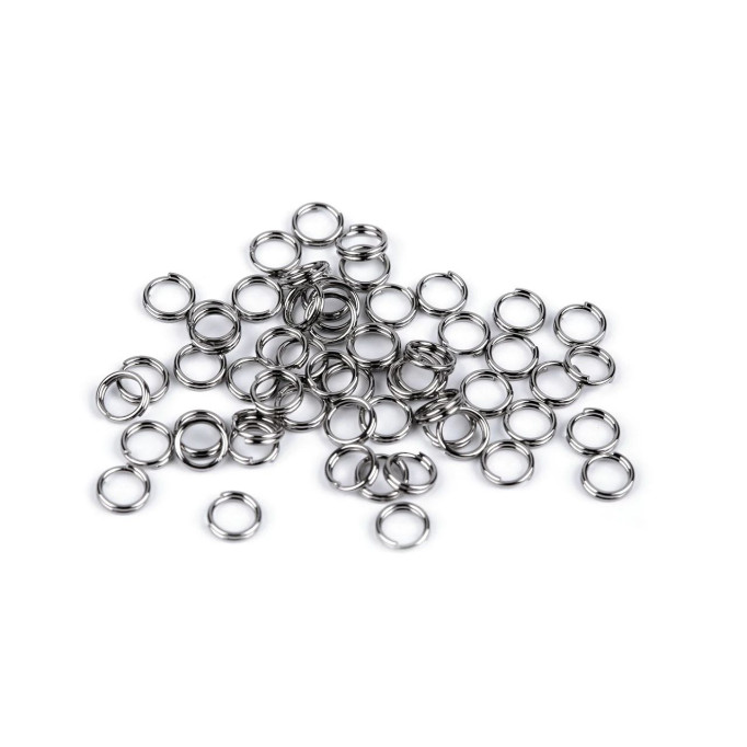 Protikrúžok dvojitý z nerezovej ocele Ø4 mm / Farba: platina (25 ks)