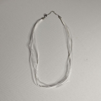 Multi-thread lanyard with stainless steel carabiner, length 43 cm - Color: White