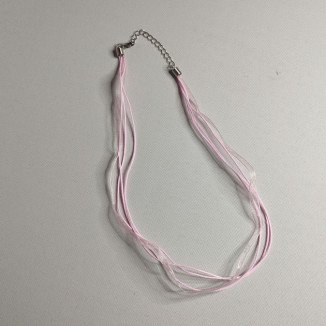 Multi-thread lanyard with stainless steel carabiner, length 43 cm - Color: Rose
