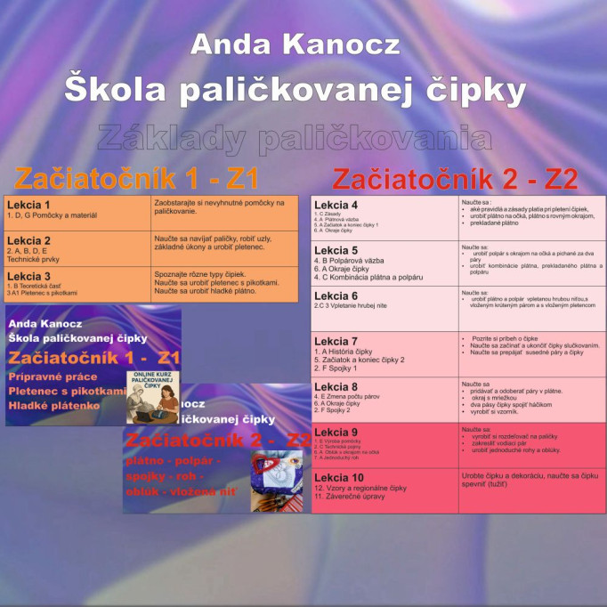 Škola paličkovanej čipky - Začiatočník 2 (Z2) - Slovensky