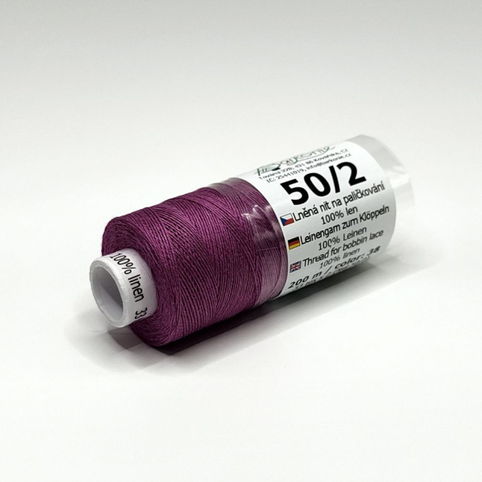 Ľanová niť ( 50/2 ) / farba: purpurová (38)