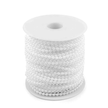 Perlová reťaz Ø3 mm snehovo biela