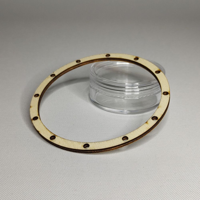 Plywood laser cut ring - diameter 8.3 cm - with holes