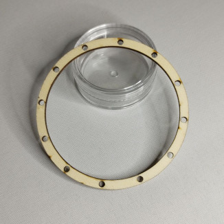 Plywood laser cut ring - diameter 8.3 cm - with holes