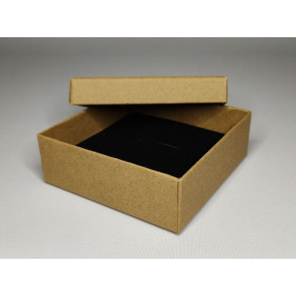 Jewelry box - 9 x 9 cm - color: natural brown
