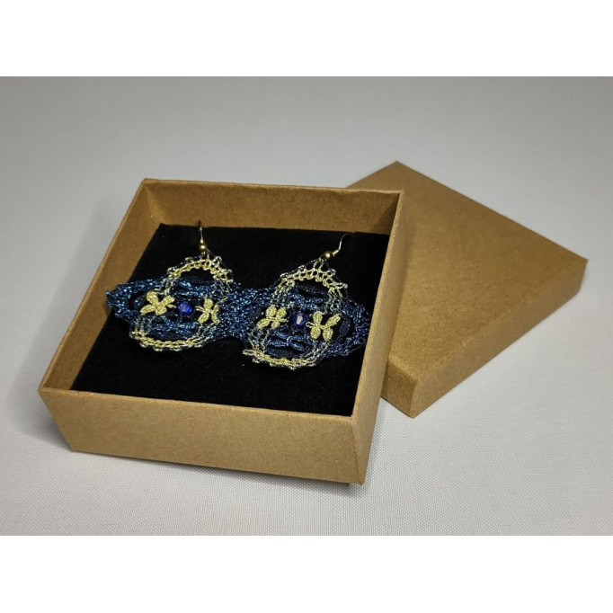 Jewelry box - 9 x 9 cm - color: natural brown