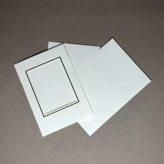 Passepartout card with envelope - 14.8 x 10.5 cm - color: cream / rectangle cutout