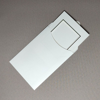 Paspartová karta s obálkou - 14,8 x 10,5 cm - farba: krémová / obdĺžnikový výrez