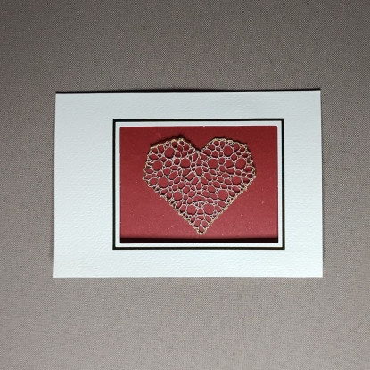Passepartout card with envelope - 14.8 x 10.5 cm - color: cream / rectangle cutout