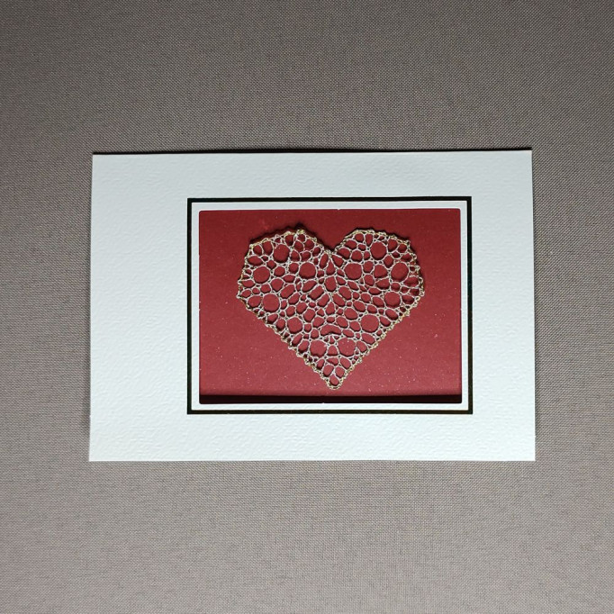 Paspartová karta s obálkou - 14,8 x 10,5 cm - farba: krémová / obdĺžnikový výrez