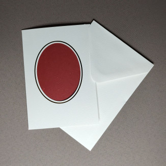 Paspartová karta s obálkou - 14,8 x 10,5 cm - farba: krémová / oválny výrez