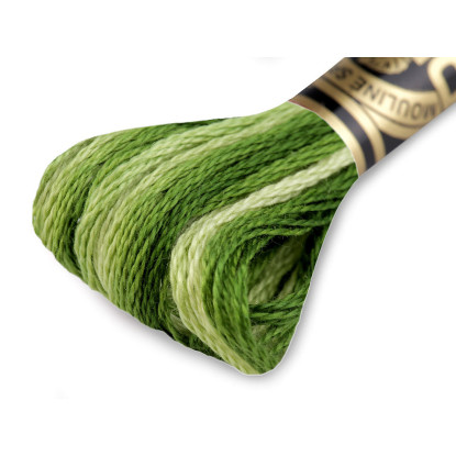 Priadza vyšívacia - D.M.C. MOULINE Special Cotton - farba: limetkovo zelená melírovaná