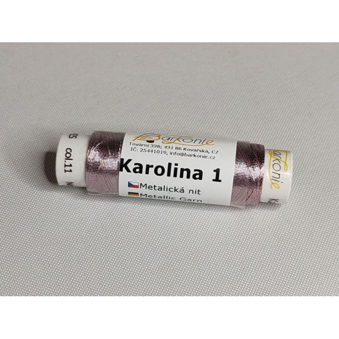 Metalická niť KAROLÍNA 1 / farba: ružová (11)