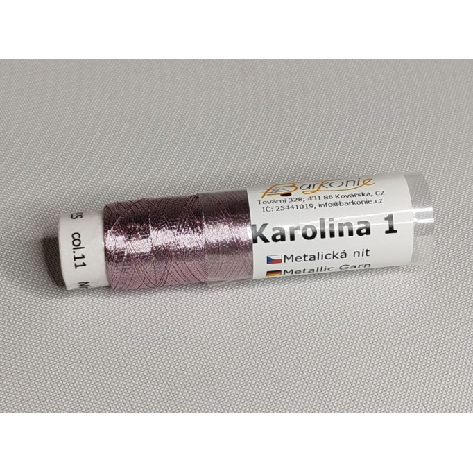 Metalická niť KAROLÍNA 1 / farba: ružová (11)